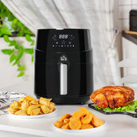 HOMCOM Air Fryer 1500W 4.5L with Digital Display Timer for Low Fat Cooking