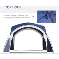 Outsunny Outdoor Gazebo Event Dome Shelter Party Tent for Garden Blue and Grey