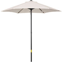 Outsunny 2m Parasol Patio Umbrella, Outdoor Sun Shade with 6 Ribs Cream White