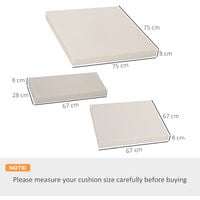 Outsunny 7 Pcs Outdoor Cushion Pads for Rattan Patio Conversation Set, Cream
