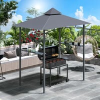 Outsunny Outdoor Double-tier BBQ Gazebo Shelter Grill Canopy Barbecue Tent Patio