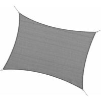Outsunny 4 x 3m Sun Shade Sail Rectangle Canopy UV Protection, Charcoal Grey