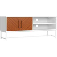 HOMCOM TV Unit Cabinet Media Console Table Stand with Shelves and Cupboard