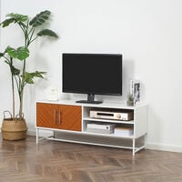 HOMCOM TV Unit Cabinet Media Console Table Stand with Shelves and Cupboard