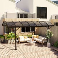 Outsunny 5 x 3(m) Garden Aluminiuim Pergola Gazebo Carport w/ Polycarbonate Roof