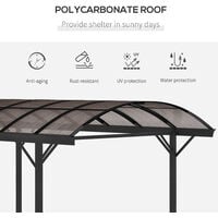 Outsunny 5 x 3(m) Garden Aluminiuim Pergola Gazebo Carport w/ Polycarbonate Roof