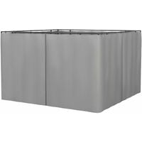 Outsunny 3 x 3(m) Universal Gazebo Replacement Sidewall Set w/ 4 Panels, Grey