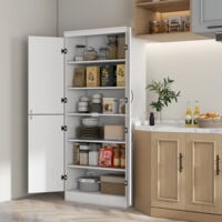 HOMCOM Kitchen Cupboard Storage Cabinet w/ 4 Doors and Adjustable Shelves,White