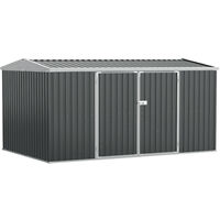 Outsunny Outdoor Garden Storage Shed Steel Tool Storage Box for Backyard Grey
