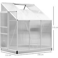 Outsunny 6 x 4ft Aluminum Lean Garden Greenhouse Enclosure with Screen