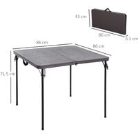Outsunny 2.8FT Camping Table Compact Wood Effect Garden Folding Picnic Portable