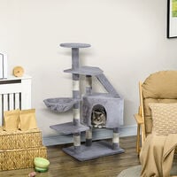 Pawhut Deluxe Cat Tree Climb Post Kitten Scratching Condo Furniture Activity