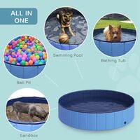 Pawhut Pet Cat Dog Swimming Pool Indoor Outdoor Bathing Foldable Inflate 140cm