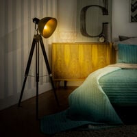 HOMCOM Stand Floor Lamp Tripod Light Livingroom Studio Dome Shade Retro Style