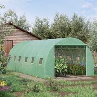 Outsunny Greenhouse Polytunnel Outdoor Walk-in Shed Growing Plant Steel - 6 x 3m