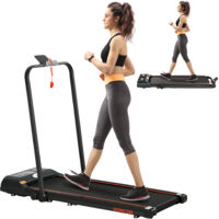 HOMCOM Foldable Walking Treadmill w/ LED Display, Red