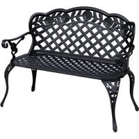 Outsunny Garden Bench Park Chair Cast Aluminium Outdoor 2-seater Outdoor Black