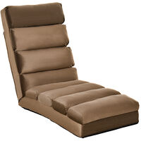 HOMCOM Lounge Sofa Bed Folding Adjustable Floor Lounger Sleeper Futon Mattress Seat Chair w/Pillow (Brown)