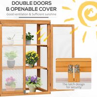 Outsunny 2 Shelves Wooden Cold Frame Grow House Greenhouse Outdoor Plant Storage