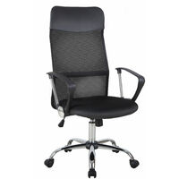 HOMCOM Executive Office Chair High Back Mesh Back Seat Desk Chairs, Black