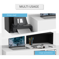 HOMCOM Multi-Storage & Workstation Desk Table Storage Shelves Home Office