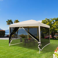 Outsunny 3 x 3(m) Gazebo Canopy Pop Up Tent Mesh Screen Garden Outdoor Shade Shelter