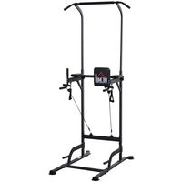 HOMCOM Power Tower Multi-Function Height Adjustable Abs Dip Station, Home Gym Strength Training Fitness Equipment