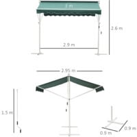 Outsunny 3 X 3m Freestanding Garden Awning Outdoor Patio Sun Shade Canopy - Free Standing Sun Screens For Patios Outsunny 3 X 3m Freestanding Garden Awning Outdoor Patio Sun Shade Canopy - Free Standing Sun Screens For Patios