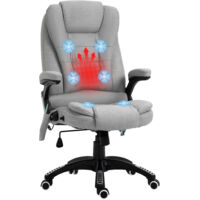 Vinsetto Office Chair w/ Heating Massage Points Relaxing Reclining Light Grey