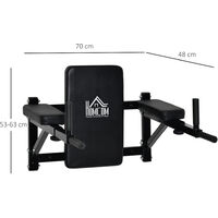 HOMCOM Wall Mounted Dip Station Knee Leg Raise Chin Up Pull Up Rack Home Gym Fitness