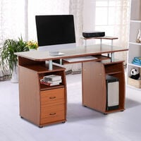 HOMCOM Home Office Computer Desk PC Table Workstation Drawers Shelves Storage