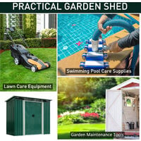 Outsunny Garden Shed Outdoor Storage Tool Organizer w/ Double Sliding Door
