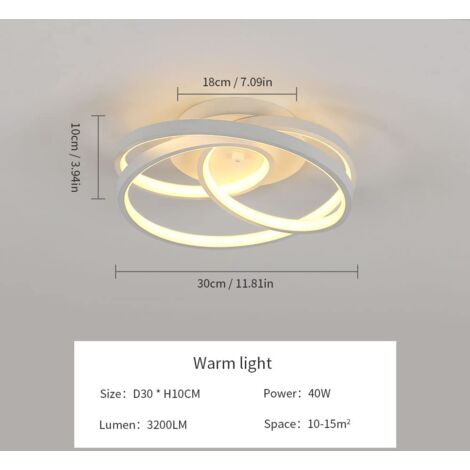 GOECO Modern Design Round LED Ceiling Light 40W For Living Room Bedroom Dining Room Office White Warm White Light 3000K