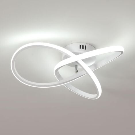 GOECO 40W LED Ceiling Light Modern Design Cool White 6000K Ceiling Lamp for Living Room Bedroom Dining Room Office White Diameter 40cm