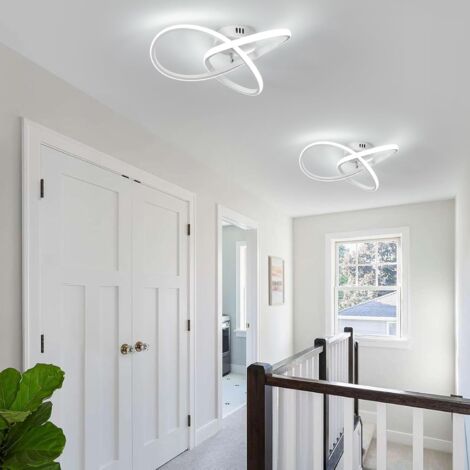 GOECO 40W LED Ceiling Light Modern Design Cool White 6000K Ceiling Lamp for Living Room Bedroom Dining Room Office White Diameter 40cm