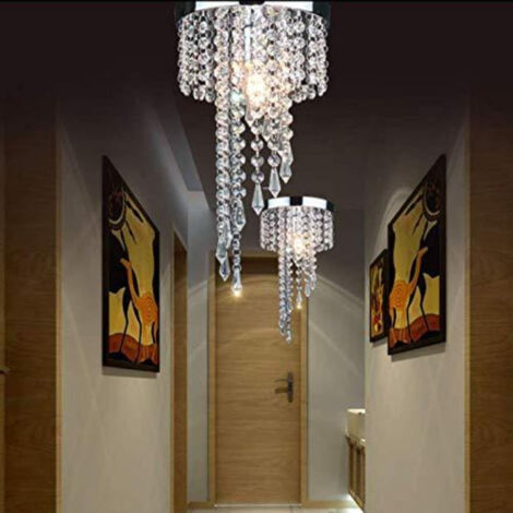GOECO Crystal chandeliers, Crystal Ceiling lamp, E14 Crystal ceiling lamp K9 for corridor, bar, kitchen, dining room, children's bedroom