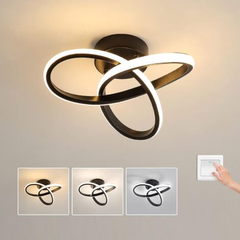 GOECO LED ceiling light, 22 W ceiling lamp, corridor lights, for living room, balcony, bedroom, diameter 24 cm, 3000 K/4000 K/6000 K (random switching from three colour temperatures)