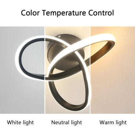 GOECO LED ceiling light, 22 W ceiling lamp, corridor lights, for living room, balcony, bedroom, diameter 24 cm, 3000 K/4000 K/6000 K (random switching from three colour temperatures)