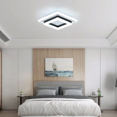 GOECO Square LED Ceiling Light 24W, Acrylic Ceiling Lamp, Modern LED Ceiling Light Fixture for Living Room, Bedroom, Kitchen, Hallway 6000K