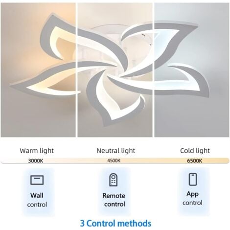 GOECO LED Ceiling Light Dimmable, Ceiling Lamp with Remote Control, 40W 4200LM 3000K-6000K Φ60cm, Acrylic Modern Ceiling Light for Bedroom Living Room