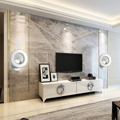 GOECO LED Wall Lamp, Crystal Wall Lights, K9 Crystal 16W LED Wall Sconce for Living Room Bedroom,Cold White Light