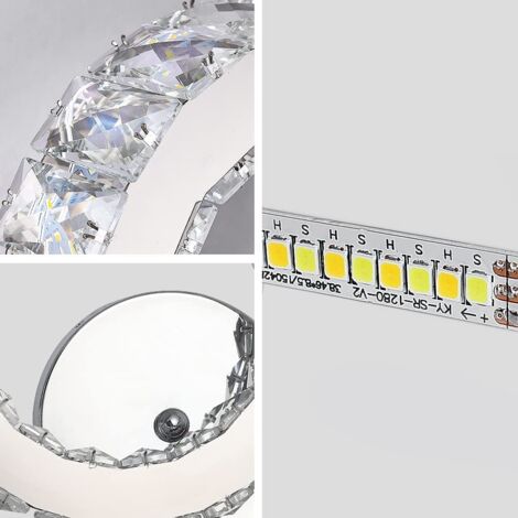 GOECO LED Wall Lamp, Crystal Wall Lights, K9 Crystal 16W LED Wall Sconce for Living Room Bedroom,Cold White Light