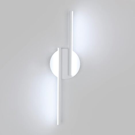 GOECO Modern Indoor LED Wall Light, Aluminum Wall Sconces for Living Room Hallway Bathroom Staircase Night Light (White) 6500K Cool White Light