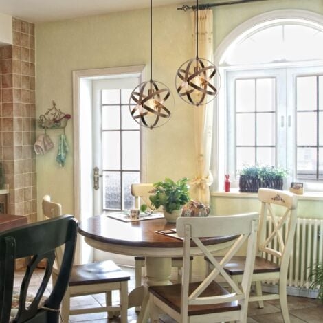GOECO Vintage pendant lamp, Retro Chandelier Ceiling lights, E27 Industrial Lighting Ceiling For Restaurant Bar Dining Room Lighting 30cm