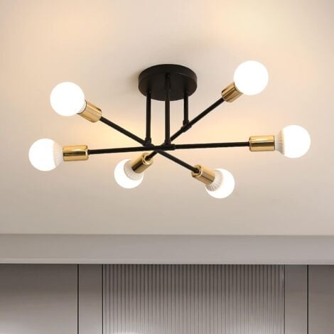 GOECO Modern Ceiling Light, Retro Ceiling Lamp, Industrial E27 Suspension Chandelier, Vintage E27 Ceiling Light for Living Room Bedroom Kitchen Restaurant Cafe (Bulb Not Included)