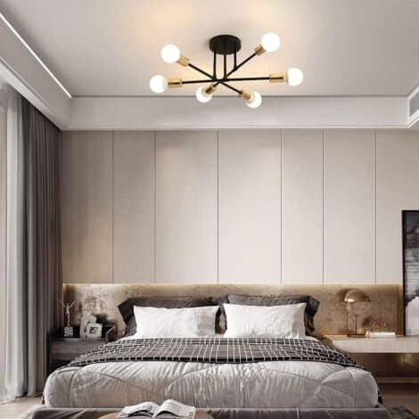 GOECO Modern Ceiling Light, Retro Ceiling Lamp, Industrial E27 Suspension Chandelier, Vintage E27 Ceiling Light for Living Room Bedroom Kitchen Restaurant Cafe (Bulb Not Included)