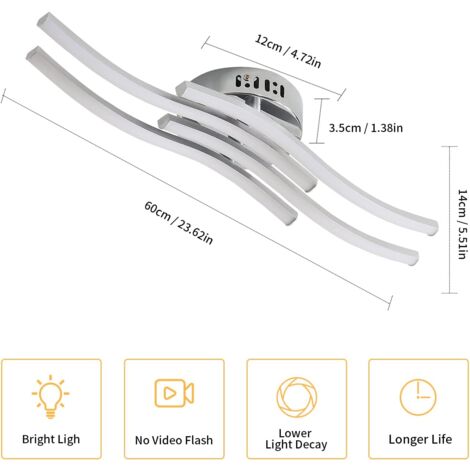 GOECO LED Ceiling Light, 6000K White Light, 24W for Living Room, Bathroom and Kitchen, Modern Ceiling Light IP20