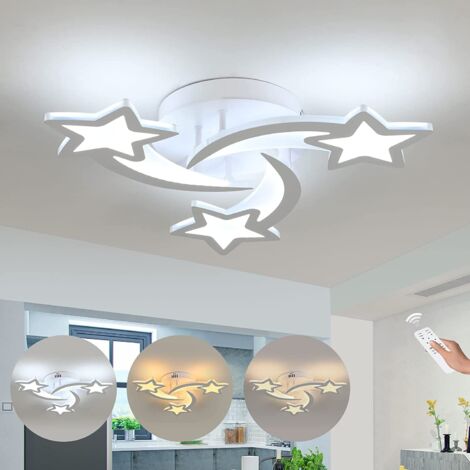 GOECO 30W LED Ceiling Light, Modern Star-shaped Ceiling Lamp for Bedroom Children's Room, Dimmable Light 3000K-6000K