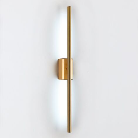 GOECO Indoor Wall Sconce, Modern Minimalist LED Wall Lamp 8W Simple Long Strip Golden Wall Lights, White Light 6000K, Suitable for Bedroom, Living Room, Hallway (1/5)