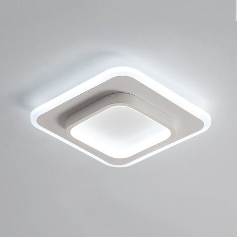 GOECO LED Ceiling lights, white square ceiling lights 24W 2160LM, chandelier lamp 6000k for bathroom, living room, bedroom, kitchen, corridor